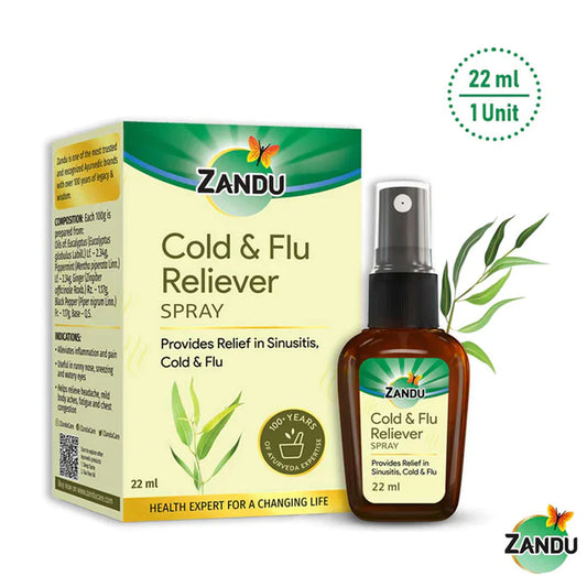 Zandu Cold & Flu Nasal Reliever Spray for Cold, Sinus & Allergies